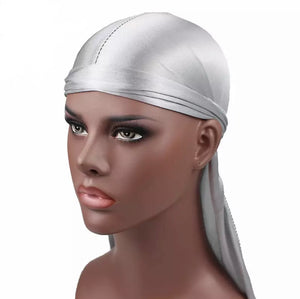 Grey Silky Satin Deluxe Durag